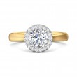 FlyerFit® 18K Yellow Gold Shank And White Gold Top Solitaire Engagement Ring