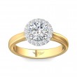 FlyerFit® 18K Yellow Gold Shank And White Gold Top Solitaire Engagement Ring