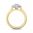 FlyerFit® 18K Yellow Gold Shank And White Gold Top Solitaire Engagement Ring