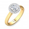 FlyerFit® 18K Yellow Gold Shank And White Gold Top Solitaire Engagement Ring