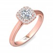 FlyerFit® 18K Pink Gold Solitaire Engagement Ring