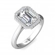 FlyerFit® 18K White Gold Solitaire Engagement Ring