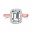 FlyerFit® 14K Pink Gold Shank And White Gold Top Solitaire Engagement Ring