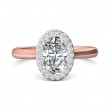 FlyerFit® 18K Pink Gold Shank And White Gold Top Solitaire Engagement Ring