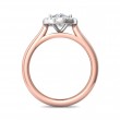 FlyerFit® 18K Pink Gold Shank And White Gold Top Solitaire Engagement Ring