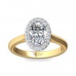 FlyerFit® 18K Yellow Gold Shank And White Gold Top Solitaire Engagement Ring