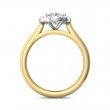 FlyerFit® 18K Yellow Gold Shank And White Gold Top Solitaire Engagement Ring