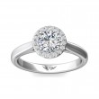 FlyerFit® 14K White Gold Solitaire Engagement Ring