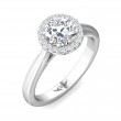 FlyerFit® 14K White Gold Solitaire Engagement Ring