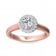 FlyerFit® 18K Pink Gold Shank And White Gold Top Solitaire Engagement Ring