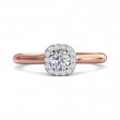 FlyerFit® 18K Pink Gold Shank And White Gold Top Solitaire Engagement Ring