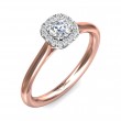 FlyerFit® 18K Pink Gold Shank And White Gold Top Solitaire Engagement Ring