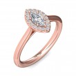 FlyerFit® 18K Pink Gold Solitaire Engagement Ring