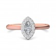 FlyerFit® 14K Pink Gold Shank And White Gold Top Solitaire Engagement Ring