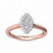 FlyerFit® 14K Pink Gold Shank And White Gold Top Solitaire Engagement Ring