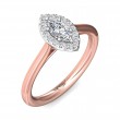 FlyerFit® 14K Pink Gold Shank And White Gold Top Solitaire Engagement Ring