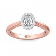 FlyerFit® 14K Pink Gold Shank And White Gold Top Solitaire Engagement Ring