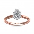 FlyerFit® 14K Pink Gold Shank And White Gold Top Solitaire Engagement Ring