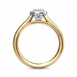 FlyerFit® 18K Yellow Gold Shank And White Gold Top Solitaire Engagement Ring