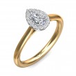 FlyerFit® 18K Yellow Gold Shank And White Gold Top Solitaire Engagement Ring