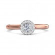 FlyerFit® 14K Pink Gold Shank And White Gold Top Solitaire Engagement Ring