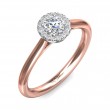 FlyerFit® 14K Pink Gold Shank And White Gold Top Solitaire Engagement Ring