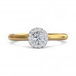 FlyerFit® 18K Yellow Gold Shank And White Gold Top Solitaire Engagement Ring