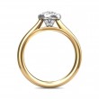 FlyerFit® 18K Yellow Gold Shank And White Gold Top Solitaire Engagement Ring