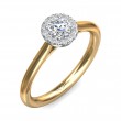 FlyerFit® 18K Yellow Gold Shank And White Gold Top Solitaire Engagement Ring