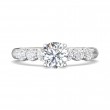 FlyerFit® Platinum Channel and Shared Prong Engagement Ring