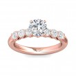 FlyerFit® 14K Pink Gold Channel and Shared Prong Engagement Ring