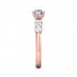 FlyerFit® 14K Pink Gold Channel and Shared Prong Engagement Ring