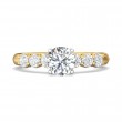 FlyerFit® 18K Yellow Gold Shank And White Gold Top Channel and Shared Prong Engagement Ring