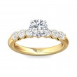 FlyerFit® 18K Yellow Gold Shank And White Gold Top Channel and Shared Prong Engagement Ring