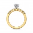 FlyerFit® 18K Yellow Gold Shank And White Gold Top Channel and Shared Prong Engagement Ring