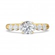 FlyerFit® 18K Yellow Gold Channel and Shared Prong Engagement Ring