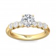 FlyerFit® 18K Yellow Gold Channel and Shared Prong Engagement Ring