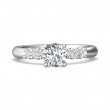 FlyerFit® 18K White Gold Channel and Shared Prong Engagement Ring