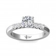 FlyerFit® 18K White Gold Channel and Shared Prong Engagement Ring