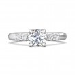 FlyerFit® 14K White Gold Channel and Shared Prong Engagement Ring