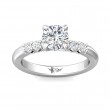 FlyerFit® 14K White Gold Channel and Shared Prong Engagement Ring