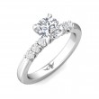 FlyerFit® 14K White Gold Channel and Shared Prong Engagement Ring