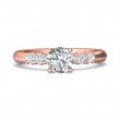 FlyerFit® 14K Pink Gold Channel and Shared Prong Engagement Ring