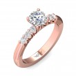 FlyerFit® 14K Pink Gold Channel and Shared Prong Engagement Ring