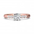 FlyerFit® 18K Pink Gold Shank And White Gold Top Channel and Shared Prong Engagement Ring