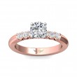 FlyerFit® 18K Pink Gold Shank And White Gold Top Channel and Shared Prong Engagement Ring