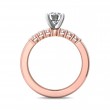 FlyerFit® 18K Pink Gold Shank And White Gold Top Channel and Shared Prong Engagement Ring