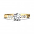 FlyerFit® 18K Yellow Gold Shank And White Gold Top Channel and Shared Prong Engagement Ring