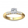 FlyerFit® 18K Yellow Gold Shank And White Gold Top Channel and Shared Prong Engagement Ring