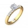 FlyerFit® 18K Yellow Gold Shank And White Gold Top Channel and Shared Prong Engagement Ring